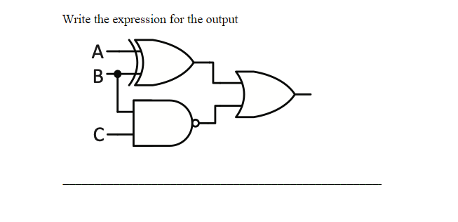 Write the expression for the output
A
B