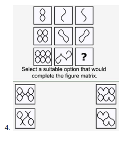?
Select a suitable option that would
complete the figure matrix.
4.
