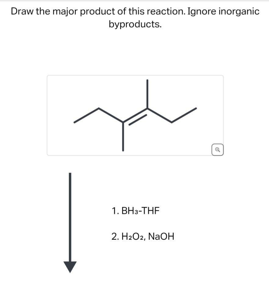 Draw the major product of this reaction. Ignore inorganic
byproducts.
1. BH 3-THF
2. H2O2, NaOH