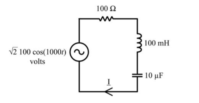 100 2
100 mH
v2 100 cos(1000r)
volts
10 μF
2.
