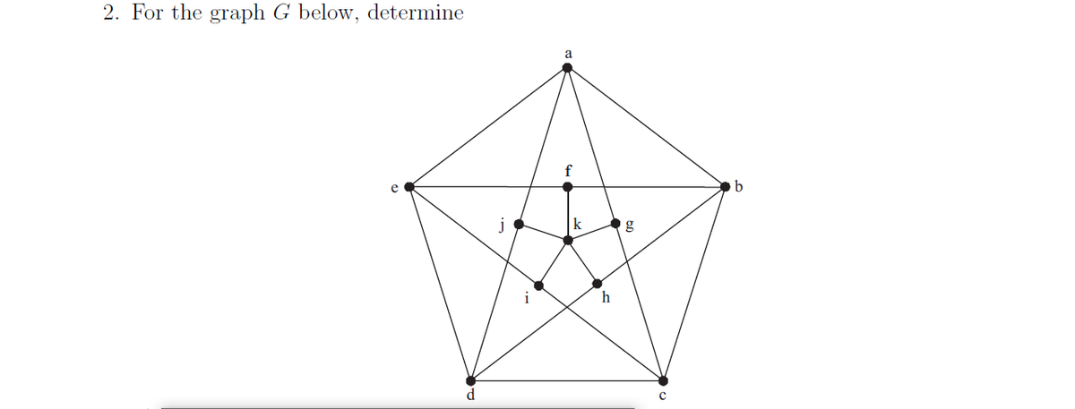 2. For the graph G below, determine
k
d
