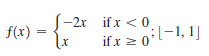 -2x if x < 0
f(x)
if x 2 0il-1, 1]
