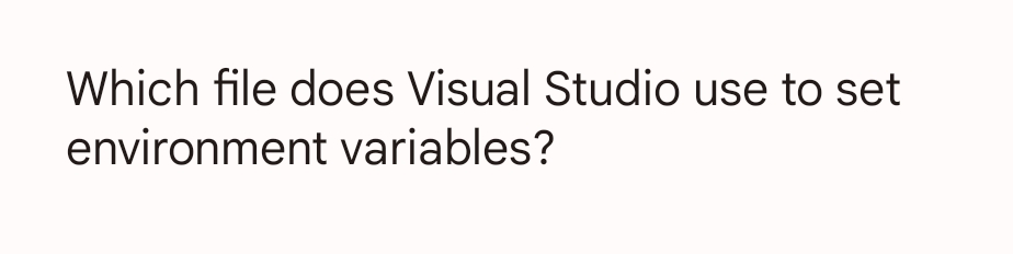 Which file does Visual Studio use to set
environment variables?