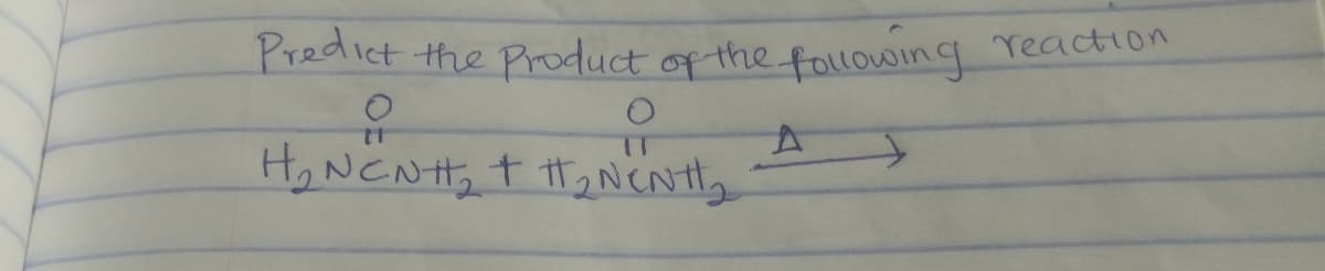 Predict the Product of the following reaction

