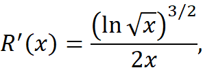 3/2
(In væ)
R'(x) =
2x
