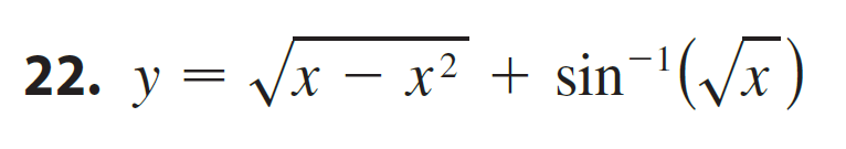 √x − x² + sin¯¹ (√√x
22. y =
y = √√√x -