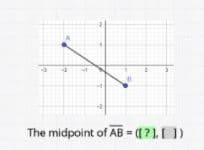 The midpoint of AB = (1?), 1)
