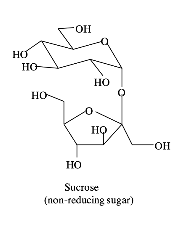 ОН
HO
НО
HO
ОН
НО
Sucrose
(non-reducing sugar)
