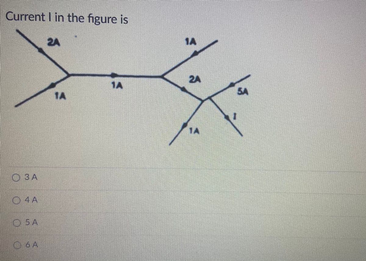 Current I in the figure is
2A
1A
2A
1A
1A
SA
1A
O3 A
04 A
O 5 A
O6A
