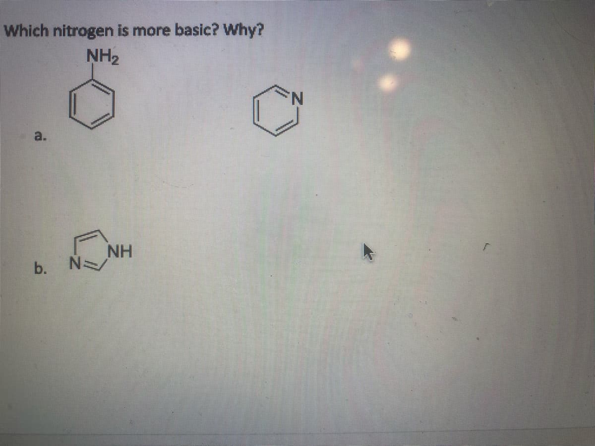 Which nitrogen is more basic? Why?
NH₂
N=
NH
