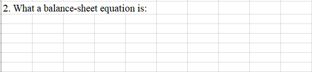 2. What a balance-sheet equation is: