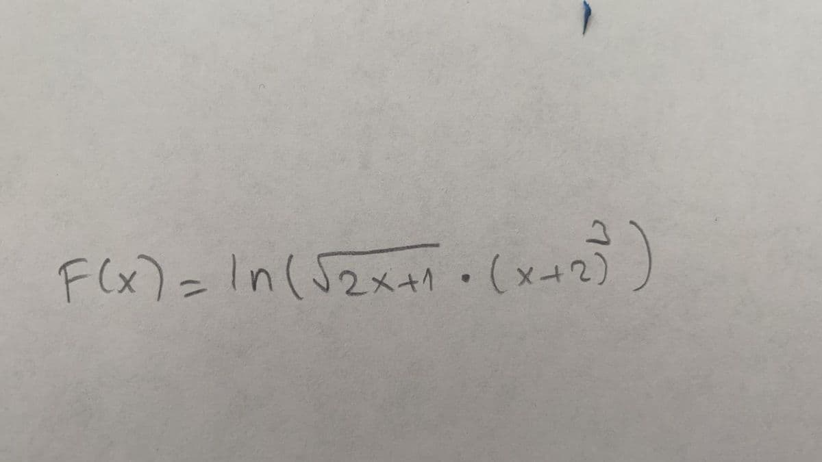 F(x)= In (S2x+1 .(x+2))
