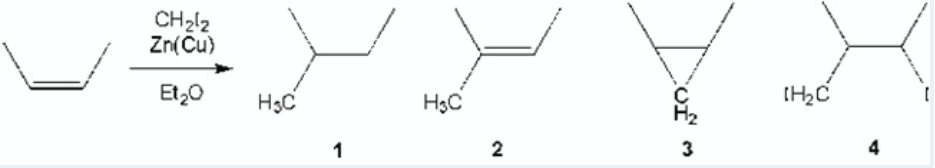 CH₂1₂
Zn(Cu)
Et₂0
H₂C
1
H₂C
2
Cof
3
[H₂C
4