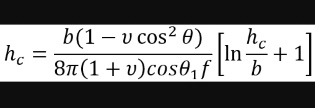 b(1-ucos θ)
hc
8n(1+ v)cos0,f l*
hc
In는 + 1 |
b

