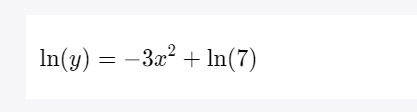 In(y) = −3x² + ln(7)