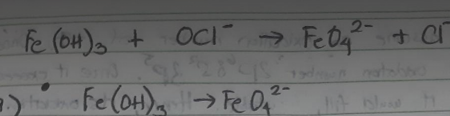 Fe (OH) ₂ + OCI → Fe04²
to sand
forma Fe(OH)₂ → Fe 0₁₂²
²28 45
2-
+ Cr