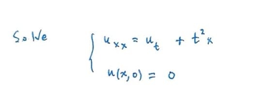 Solve
Ихх
+ t³×
u(x, 0) =
0