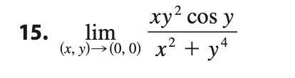 ху? cos y
15.
lim
(х, у) — (0, 0) х2 + y*

