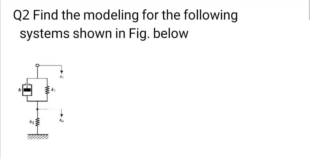 Q2 Find the modeling for the following
systems shown in Fig. below
