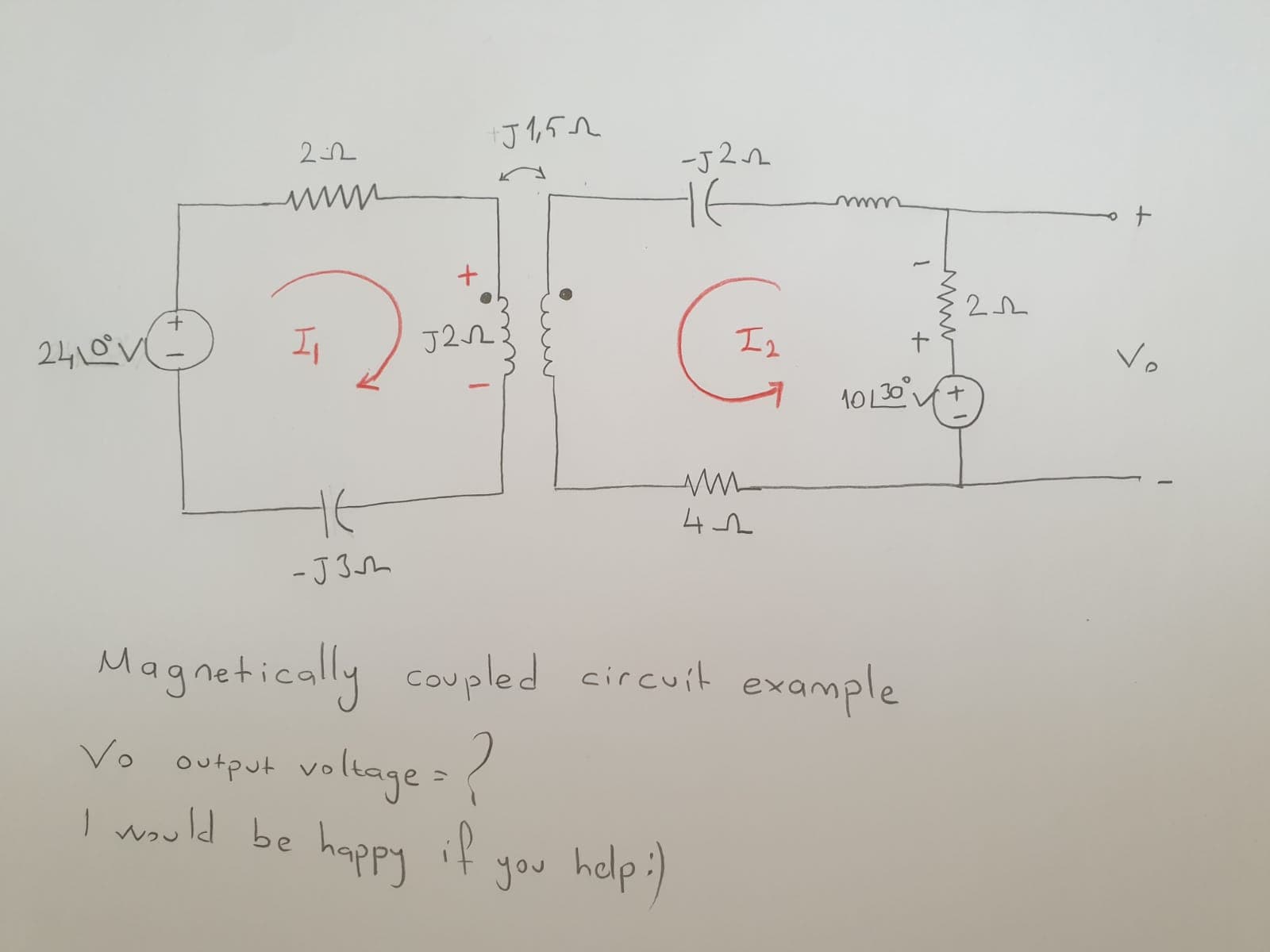 Magnetically coupled circuit evample
Vo
voltage = (
output
