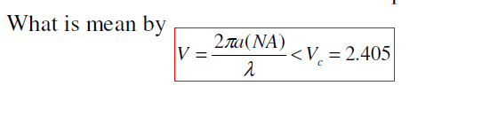 What is mean by
2Tu(NA)
V =
-<V¸ = 2.405
