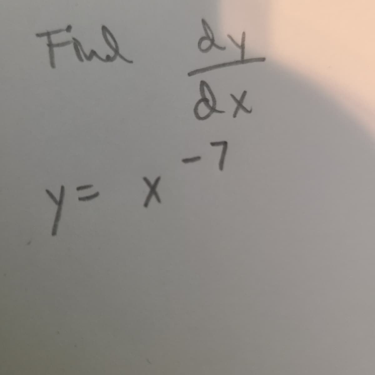 Find dy
y = x
-7