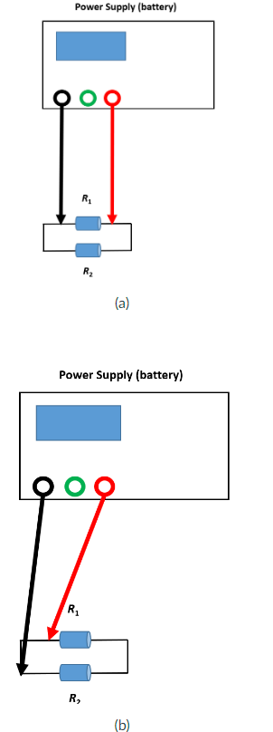 Power Supply (battery)
R₁
(a)
Power Supply (battery)
R₁
R,
(b)