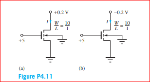+0.2 V
-0.2 V
W_ 10
W 10
+5
+5
(a)
(b)
Figure P4.11
