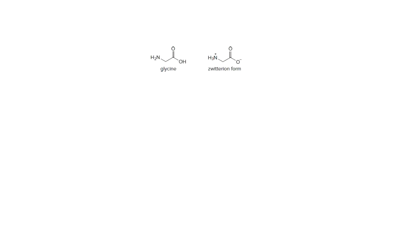 H2N.
H3N.
glycine
zwitterion form
