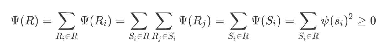 Ψ(R) -Σν (R) = Σ Σ ΨR) -ΣΨ (S) Σύ(s:)? 0
Ev(S:) = (s;)² > 0
R;ER
S;ER R;ES;
S;ER
S;ER
