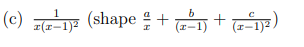 1
b
(c) (-1)² (shape + (-1) + (x-1)²)