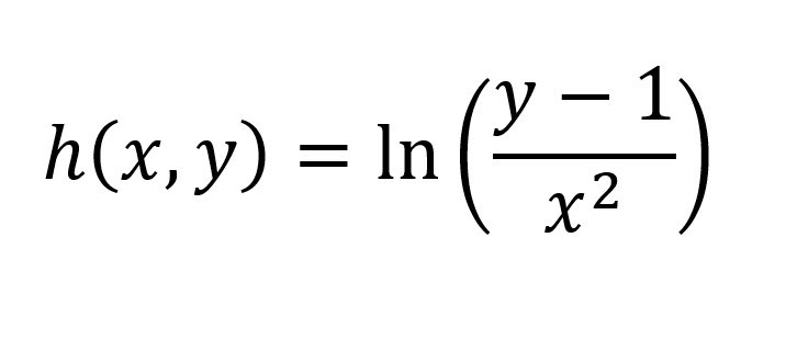 - 1
x²
h(x, y) = ln
= In (²