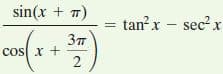 sin(x + 7)
tanx - sec? x
cos x +
2.

