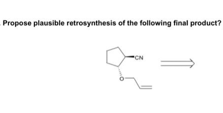 Propose plausible retrosynthesis of the following final product?
CN