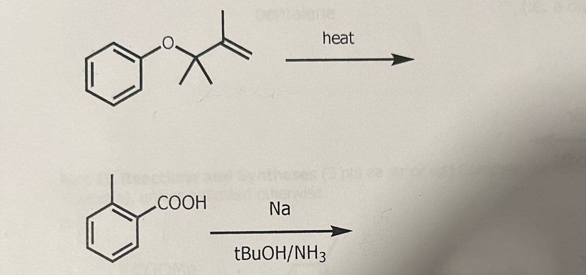 heat
(3 pts car of
.COOH
Na
tBuOH/NH3