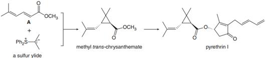 госн,
осн,
methyl trans-chrysanthemate
pyrethrin I
a sulfur ylide
