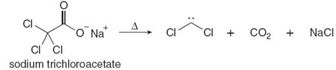 CI
CI + CO2 + NaCI
O Na
CI CI
sodium trichloroacetate

