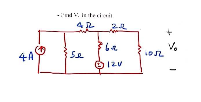 4-A
- Find Vo in the circuit.
422
522
2√22
ساله ما
120
1052
+
Vo
J