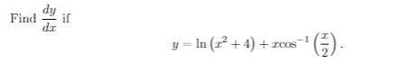 Find
fip
A
y = ln (2²+4) + zco
HIN