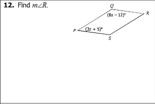 12. Find m/R.
(&x - 12)
(3x + 5)
