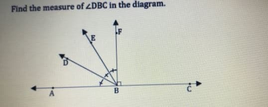 Find the measure of ZDBC in the diagram.
F
E

