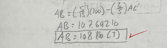 4B = (F) (100)-(3) AC²5
AB= 107.692 16
AB=10816 (7).