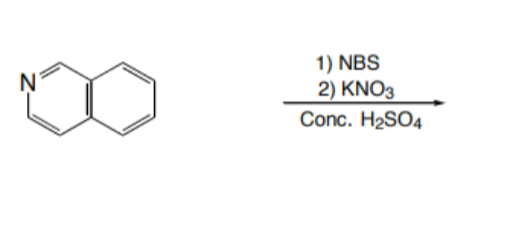 1) NBS
2) KNO3
Conc. H₂SO4