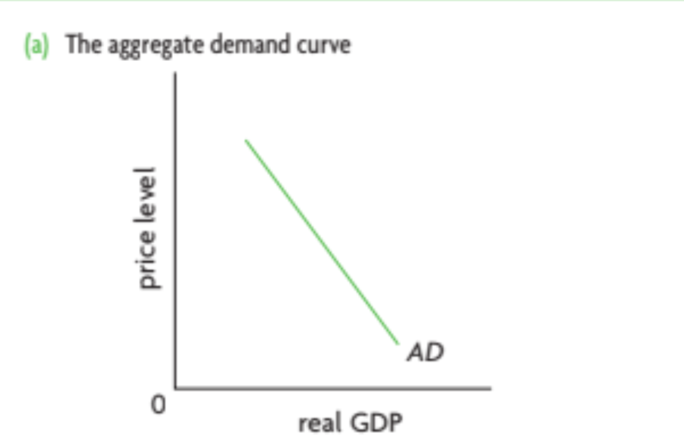 (a) The aggregate demand curve
AD
real GDP
price level
