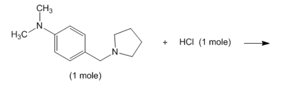 H3C1
CH3
N
(1 mole)
+ HCI (1 mole)