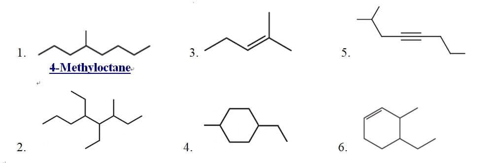 1.
3.
5.
4-Methyloctane.
4.
6.
2.
