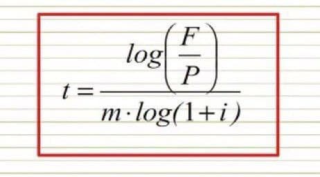 t =
F
P
m.log(1+i)
log
