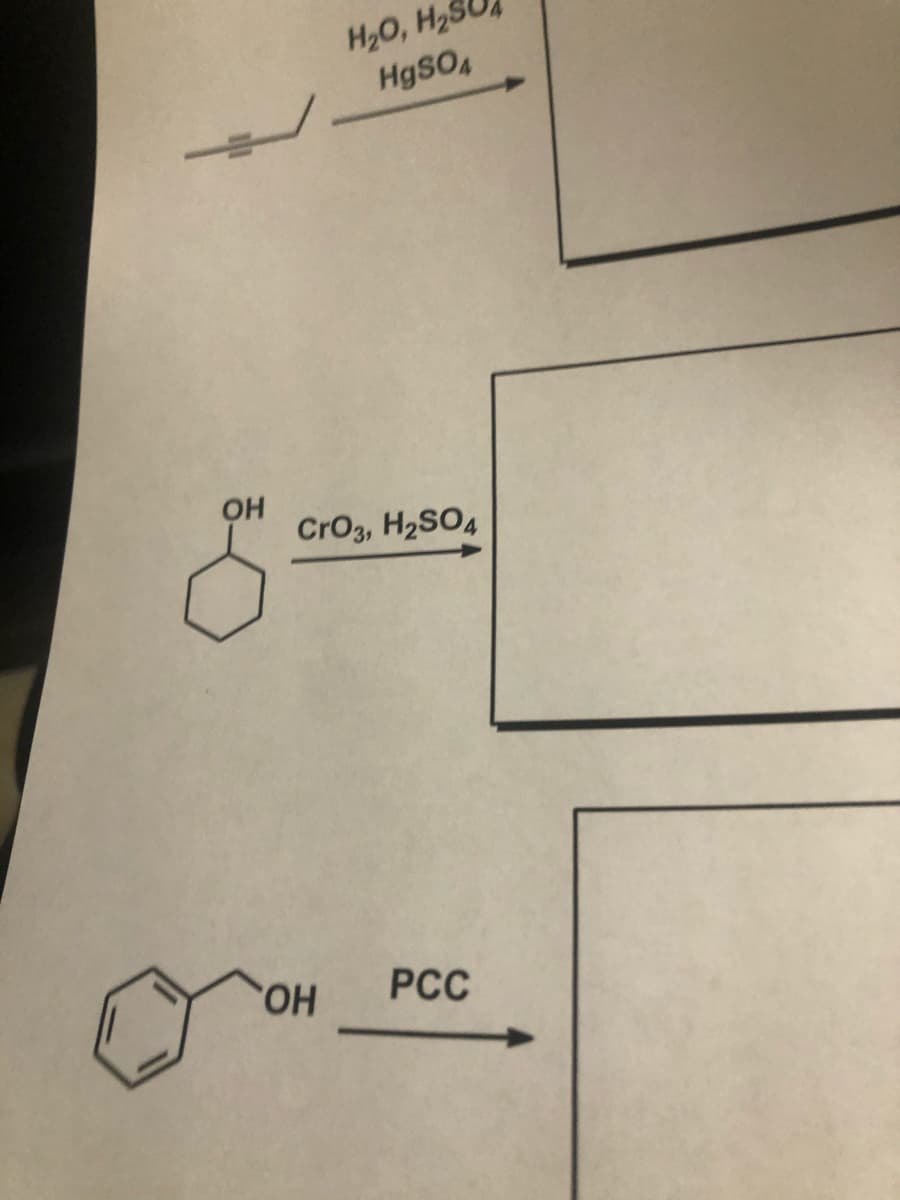 H20, H2S
H9SO4
CrO3, H2SO4
HO,
РСС
