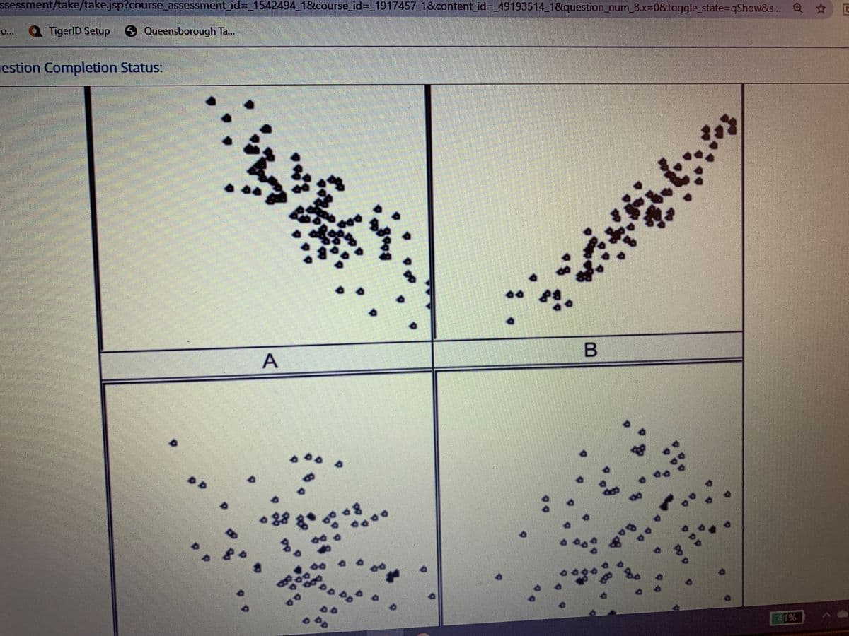 ssessment/take/take.jsp?course_assessment id=_1542494_1&course_id%3D_1917457_1&content id%3 49193514 1&question_num_8.x%3D08toggle_state3DqShow&s. Q *
O...
TigerID Setup
塘
Queensborough Ta...
estion Completion Status:
A
8.
....
41%
