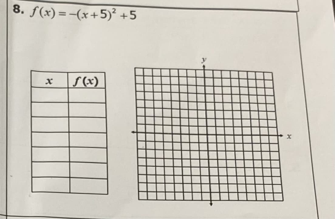 8. f(x) =-(x+5)? +5
S(x)
